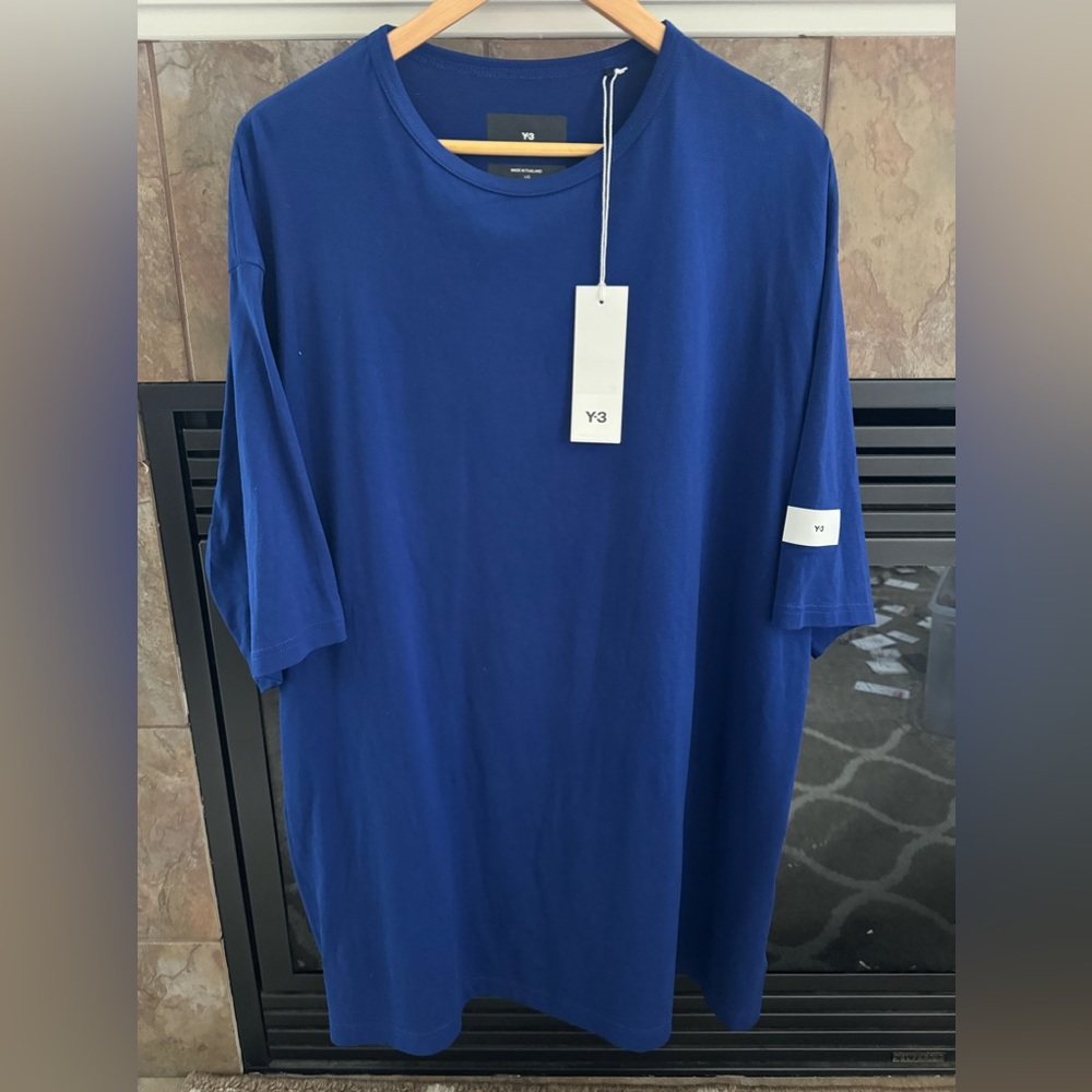 Y-3 Yohji Yamamoto X Adidas royal blue oversized and elongated size L tee shirt